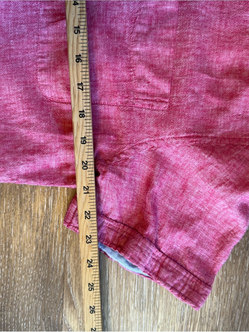 Tommy Hilfiger Red Short-Sleeve Cotton Linen Button-Down Shirt - Picture 4 of 10